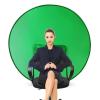 Zyyini 142cm Round Green Screen Backdrop, Portable, for Video Chats, Video Conference, General Use view 1