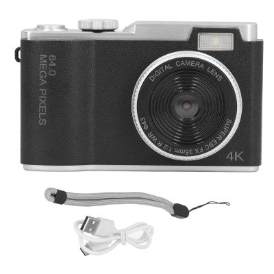 Digital Camera, 48MP 1080P HD Vlogging Camera, 16x Zoom 2.4 Inch Autofocus Compact Camera, Video Camera for Selfie, Travel, Kids, Adults (Black)