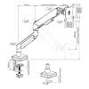 WANGHAI2024M Monitor Mount 17-45 inch Single Monitor Arm Desk Mount for Ultrawide Screens, Fully Adjustable Aluminum Monitor Arm, Two Mounting Option, Max Load 35.2lbs Monitor Desk Stand view 2