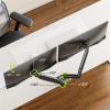 Monitor Mount Dual Monitor Mount up to 32 inches and 22.0 lbs per Screen, Adjustable Gas Spring Monitor Arm, Aluminum Dual Monitor Mount with C-Clamp & Grommet Base Monitor Desk Stand(White) view 4