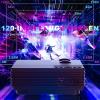 Portable Bluetooth Mini Projector with WIFI, 1080P Full HD Portable Projector, Home Theater Video Projector Compatible with TV Stick Phone/HDMI/USB, indoor & Outdoor Use (black) view 3