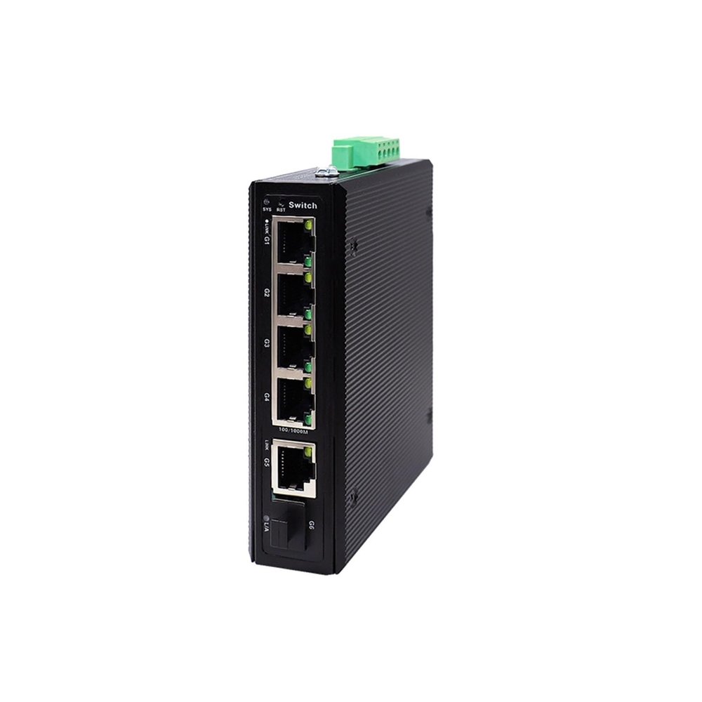 BAISULI Industrial Din Rail Switch Gigabit Ethernet Gigabit L2- Managed Industrial POE Switch 6-Port Full Gigabit POE Industrial Ethernet Data Switch Support Port Mirroring