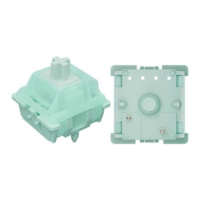 GATERON Milky Yellow Series Mint Dual-Stage Spring Switches for MX Mechanical Keyboard, 5-Pin Linear/55gf/Factory Pre-lubed/Plug-in LED Switches(Plug-in LED,36Pcs)