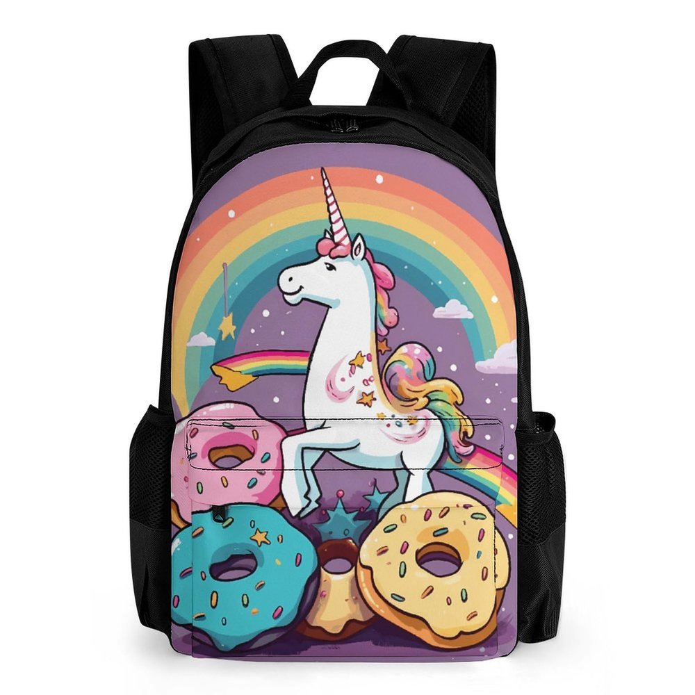 VTCTOASY Laptop Backpack for Men Women Lightweight Backpack Unicorns Doughnut Rainbow Daypack Rucksack with Compartment Laptop Bag
