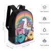 VTCTOASY Laptop Backpack for Men Women Lightweight Backpack Unicorns Doughnut Rainbow Daypack Rucksack with Compartment Laptop Bag view 2