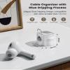 6 Pack Magnetic Cable Clips  Cord Organizer & Holder, Toocki Adhesive Cable Management, Wire Holder for USB Charging Cables, Ideal for Home, Office, Car, Desk, and Nightstand-White view 3
