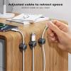 6 Pack Magnetic Cable Clips  Cord Organizer & Holder, Toocki Adhesive Cable Management, Wire Holder for USB Charging Cables, Ideal for Home, Office, Car, Desk, and Nightstand-Black view 2