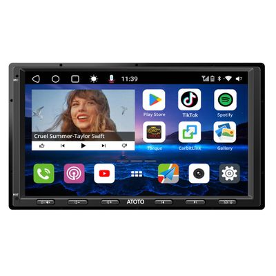 ATOTOLIFE S8 8-Core 4G+32G Android Double Din Car Stereo, 4G LTE, WiFi/BT/USB Tethering, 7inch QLED Touchscreen Wireless CarPlay Android Auto, AI Chat Car Radio,2 Bluetooth, SCVC, DSP/HDMI Out
