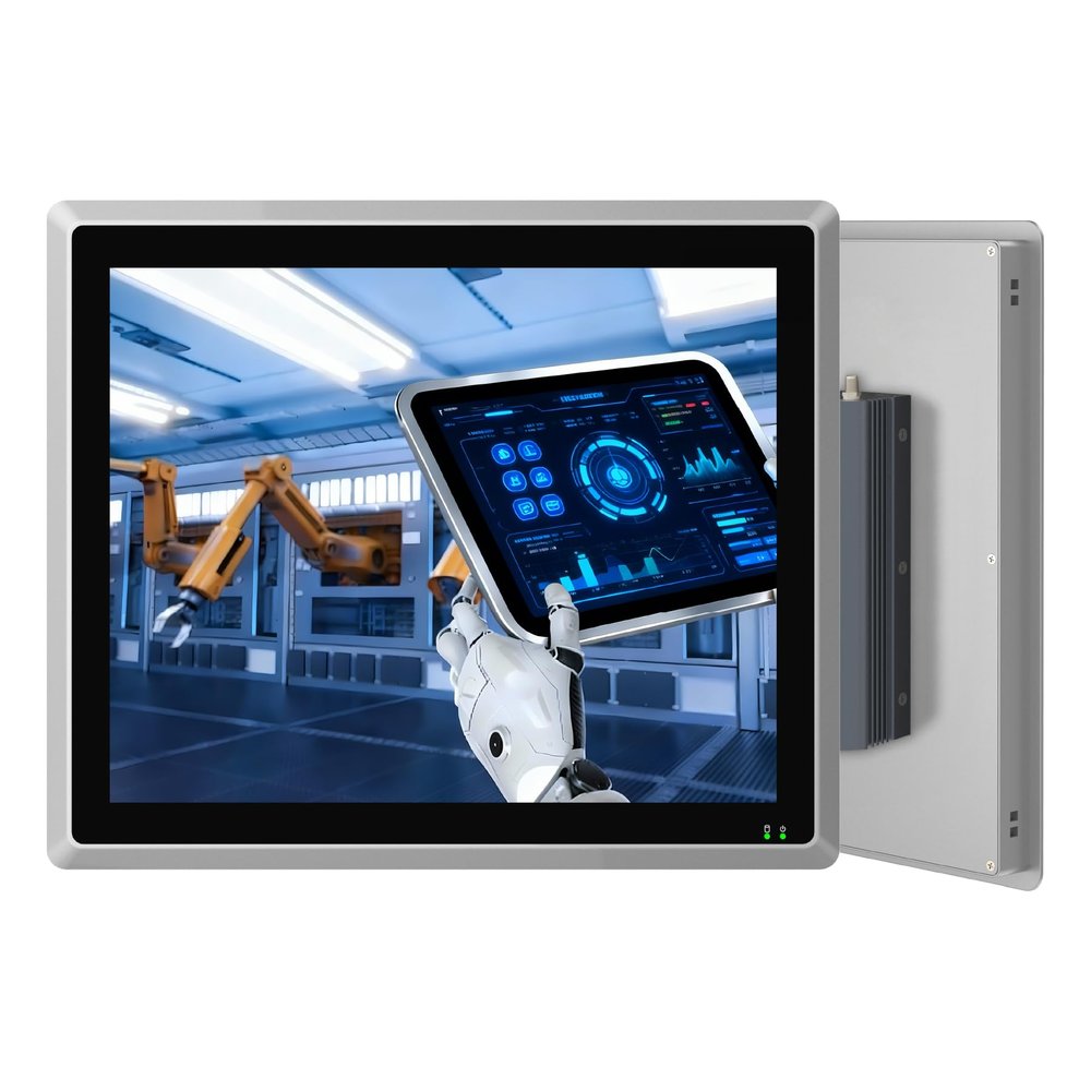 SunKol 17" Industrial Embedded Panel PC, IP65 Fanless Touch All in One Computer, Windows 10 Pro, Auto Power-on, 2xLAN,HDMI,6xUSB,2xRS485,4xRS232 (I7-7500U, 8GB RAM 512GB SSD)