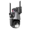 Andoer 2MP+2MP Wireless Monitor Camera Dual-Lens Wall Mount Smart WiFi Camera Waterproof Color Night Vision 2-Way Audio Humanoid Tracking PTZ Rotatable Wireless Security Camera for Home Office Outdoor view 1