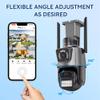 Andoer 2MP+2MP Wireless Monitor Camera Dual-Lens Wall Mount Smart WiFi Camera Waterproof Color Night Vision 2-Way Audio Humanoid Tracking PTZ Rotatable Wireless Security Camera for Home Office Outdoor view 3