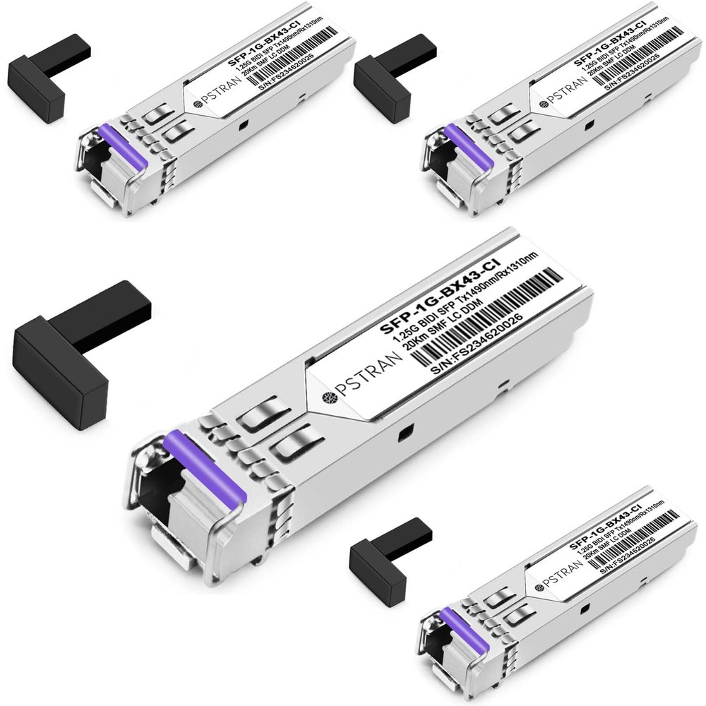 OPSTRAN 1000BASE-BX BiDi SFP Optical Transceiver Module Compatible with Alcatel-Lucent SFP-GIG-BX-D20 1490nm-TX/1310nm-RX 20km DOM Simplex LC SMF 4 Pack