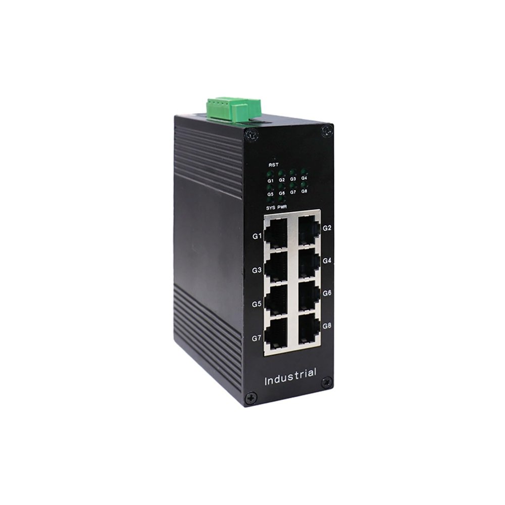 BAISULI Industrial Din Rail Switch Gigabit Ethernet Managed Switch Gigabit L2-Managed Industrial Ethernet Switch Support Management, Port Mirroring, 8-Port Switch 1000M