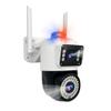 Andoer 2MP+2MP Wireless Monitor Camera with Dual Lens Sound & Light Alarm Wall Mount Smart WiFi Camera Full Color Night Vision 2-Way Audio Humanoid Detection PTZ Rotatable Wireless Security Camera view 1