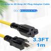 3.3FT [4-in-1] 12AWG 15 Amp to 20 Amp Adapter Household AC Plug T Blade Power Extension Cord Cable, for Nema 5-15P to 5-20R/ 6-15R/ 6-20R,15A 125V to 20A 250V Adapter Cable view 2