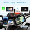 VSYSTO 5 Inch Motorcycle Carplay Touchscreen, Wireless Carplay and Android Auto, GPS Navigation, Parking Monitoring,WiFi Motorcycle Dash Cam SONYIMX307 1080P Front and Rear Camera,Tire Pressure Sensor view 2