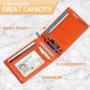SMART CC Men Wallet with Tracker Work with Apple Findy(iOS only), Wallet Tracker with Bifold Minimalist Thin Wallet 6 Card &1 ID Windows & Cash Slot (Not For Android) (Black & Orange) view 4