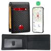 SMART CC Men Wallet with Tracker Work with Apple Findy(iOS only), Wallet Tracker with Bifold Minimalist Thin Wallet 6 Card &1 ID Windows & Cash Slot (Not For Android) (Carbon Black & Black) view 1