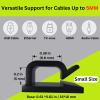 [100Pcs] Adhesive Cable Clips (Small, White&Black) Under Desk Cable Management Clips - Strong Cord Organizer Clips Wall Wire Holder - Light Clips Hooks for LED, Car Dash Cam, USB Cable view 2