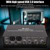 CCYLEZ Sound CardSound Card USB External Karaoke Recording Mobile Audio Mixer PC Portable Computer Recording USB External Sound Card for Live Streaming Recording and Gaming view 3