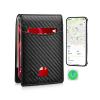 Smart Wallet for Men for Apple Find My App Functions for Air Tag Wallet Tracker Bifold Card Holder Wallet with Gift for Christmas(Not For Android) (Carbon Black+Black) view 1