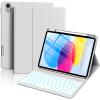 aoub for iPad 11th 10th Generation Case with Keyboard -7 Color Backlit Wireless Detachable Keyboard, Folio Cover with Pencil Holder for iPad (A16) 11 inch 2025/10th Gen 10.9 inch 2022, Gray view 1