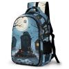BTCOWZRV Travel Backpack for Men Women Casual Daypack Halloween Grave Dark Moon Spider Tree Laptop Backpack Computer Bag Lightweight Shoulder Bag view 1