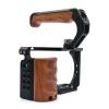 ZVE10 Cage Kit Compatible for Sony AlphaZV-E10 Camera Full Cage with Wooden Side Handgrip Tophandle Cold Shoe Mounts Multile 1/4 3/8 Threaded Hole Aluminum Camera Rig Photography Extension Accessories view 2