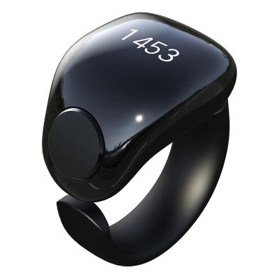 Watreketal Smart Tasbih Zikr Rings, 5 Size(16/18/20/22/24mm) Interchangeable Tasbih Counter Rings,APP Support Digital Counter Prayer Reminder Rings, Waterproof 4 Digit Finger Counter for Muslims