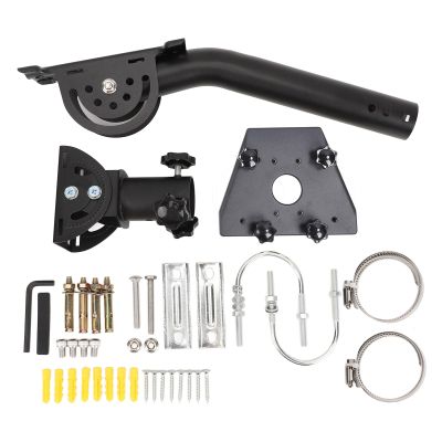 Gen 3 Roof Pole Mount, Heavy Duty Pivot Roof J Mounting with V3 Pipe Flat Adapter, Wall Mount Bracket for Standard Dish Internet Kit Satellite