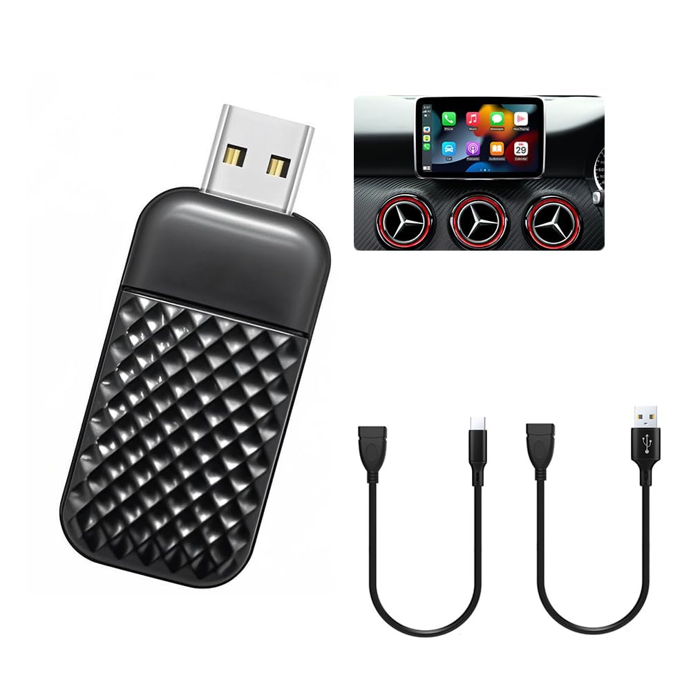 GOONHD 2026 Upgraded Wireless CarPlay & Android Auto Adapter: CarPlay Wireless Adapter for iPhone, Plug & Play 5G WiFi & USB Bluetooth 5.0 Dongle, Convert Wired to Wireless for Factory Cars 2015+