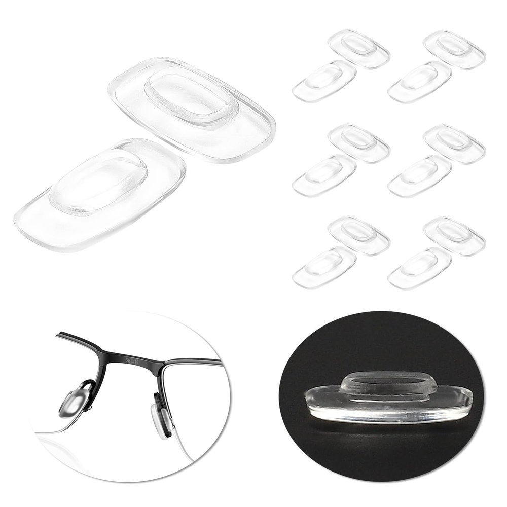 LenzProse 6 Pairs Anti Slip Nose Pads for Oakley Cartridge OX5137/Cathode OX3233/Coldfuse/Diecutter OX3229/Latch OO4128 OX8134 OO9394 OX513, Silicone Nosepiece Replacement