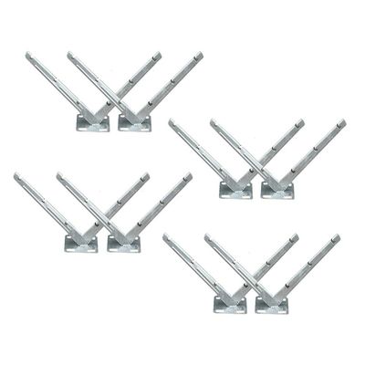 GZHERVICES 4 Pair Razor Wire Bracket, Hot-dip Galvanised V-Bracket, Barb Wire Extension Bracket, Roll Concertina Garden Fence Wire Bracket