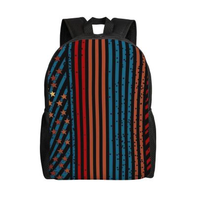 VTCTOASY Backpack Travel Laptop Backpack for Men Women Lightweight Rucksack Stripes and rows of stars Casual Daypack