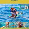 Underwater Camera, 4K 56MP Digital with 16X Zoom, Dual Screen 64G Card, Autofocus, Face Detection, 1250mAh Battery for Snorkeling (Blue) view 2