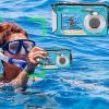 Underwater Camera, 4K 56MP Digital with 16X Zoom, Dual Screen 64G Card, Autofocus, Face Detection, 1250mAh Battery for Snorkeling (Blue) view 4