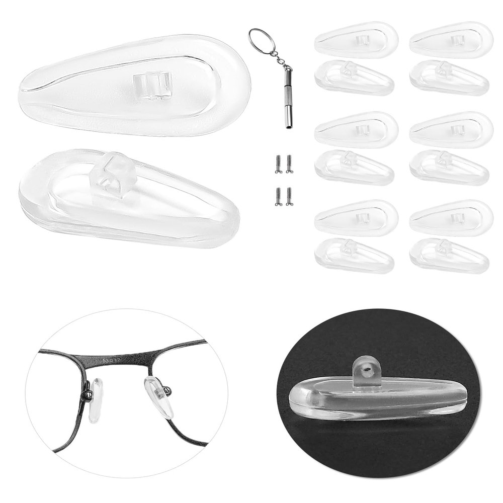 LenzProse 6 Pairs Replacement Nose Pads for Oakley Conductor 6 OO4106/Conductor 8 OO4107/Conductor OX3186/Gauge 3.2 Blade OX5128/Gauge 5.1 OX5125, Soft Nose Pieces Guard Replacement