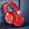 Bluetooth 5.0 Headphones Over Ear Earphones Head-Mounted Bluetooth Wireless Headset Wireless Headphones with Microphone Foldable Lightweight Headset for Home Office Sports Travel (Red) view 2