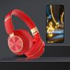 Bluetooth 5.0 Headphones Over Ear Earphones Head-Mounted Bluetooth Wireless Headset Wireless Headphones with Microphone Foldable Lightweight Headset for Home Office Sports Travel (Red) view 3