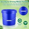 Tioncy 10 Pcs 2 Gallon Plastic Buckets with Lids and Handles,Blue view 3