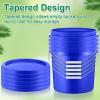 Tioncy 10 Pcs 2 Gallon Plastic Buckets with Lids and Handles,Blue view 4