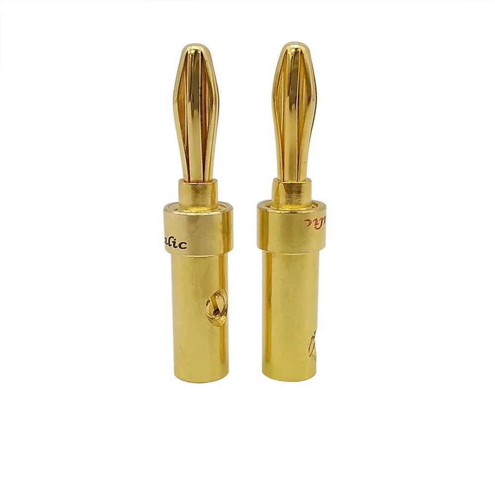 10Pcs Gold-Plated Copper 4mm Banana Plug Audio Speaker Cable Wire Connector 4MM Banana Male, Amplifier Audio Jack Adapter
