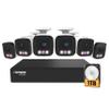 Defender AI Powered Sentinel 4K 8CH PoeE Security Camera System, 6pcs NVR Metal Outdoor Surveillance Cameras, 1TB HDD, Smart AI Human Detection, Blue/Red Lights, Works w/Empower App view 1