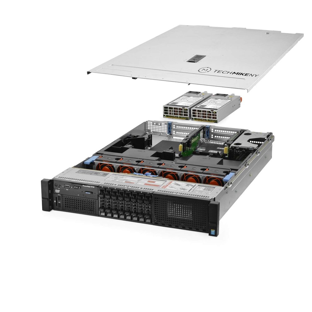 TechMikeNY Server 2X E5-2620v4 2.10Ghz 16-Core 64GB RAM 8.0TB Storage PowerEdge R730 (Renewed)