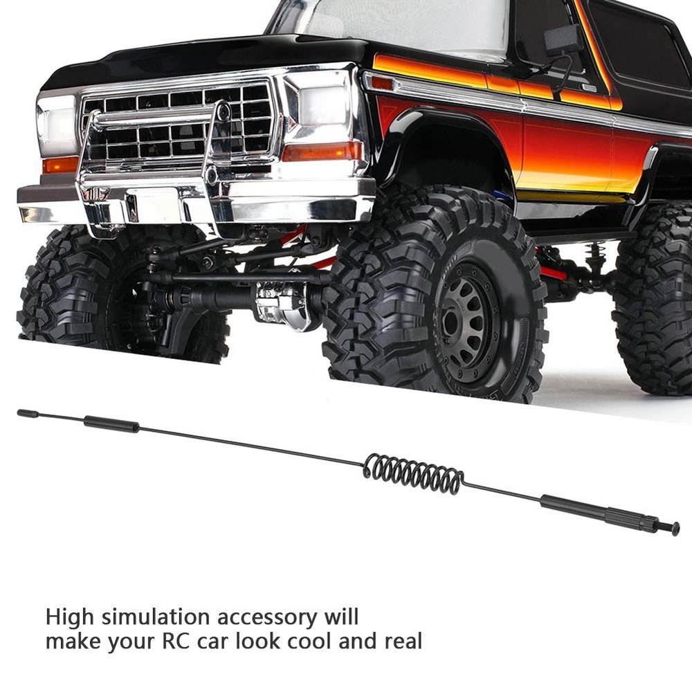 RC Crawler Accessories, RC Car Simulation Antenna Remote Control Vehicle Decoration Simulation Antenna Black Metal for -4 RC Crawler Car (Length 290MM)