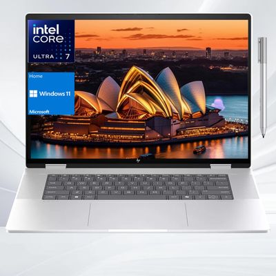 HP Envy X360 16" Ultra 7 AI Convertible 2-in-1 Laptop, 16" FHD+ Touchscreen, Intel Ultra 7 155U (Beats Intel i7-1355U), 16GB RAM, 512GB SSD Stylus Pen, Wi-Fi 6, Windows 11 Home, Silver