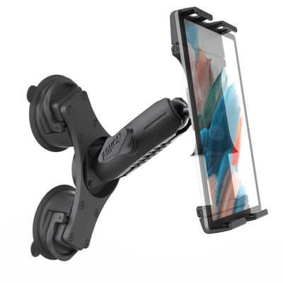 ARKON Mounts SkyHold Windshield Dual Suction Tablet Mount for Aircraft | Universal Tablet Fit | Strong Dual Suction | Designed for Aviation | Compatible with iPad, Samsung, Google, and More