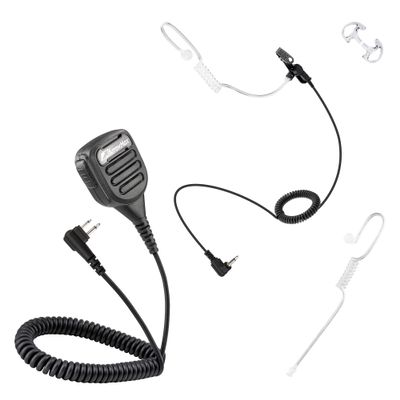 Arrowmax Waterproof IP56 Waterproof Plus Size Shoulder Speaker MIC with Listen Only Clear Tube Compatible with Motorola CP200D CP100D R2 DEP450 BPR40D Yaesu FT-25/65 FT-4X/V (APM280-ASK75CS35L-M1)