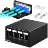 PBAEGAV Patch Panel 4 Port Keystone Network Blank Patch Panel UTP/STP Compatible with LC/SC/ST/FC/USB/HDMI Keystone Jack for Desk Mount Home Ethernet Termination Box (1U 4 Port) view 1