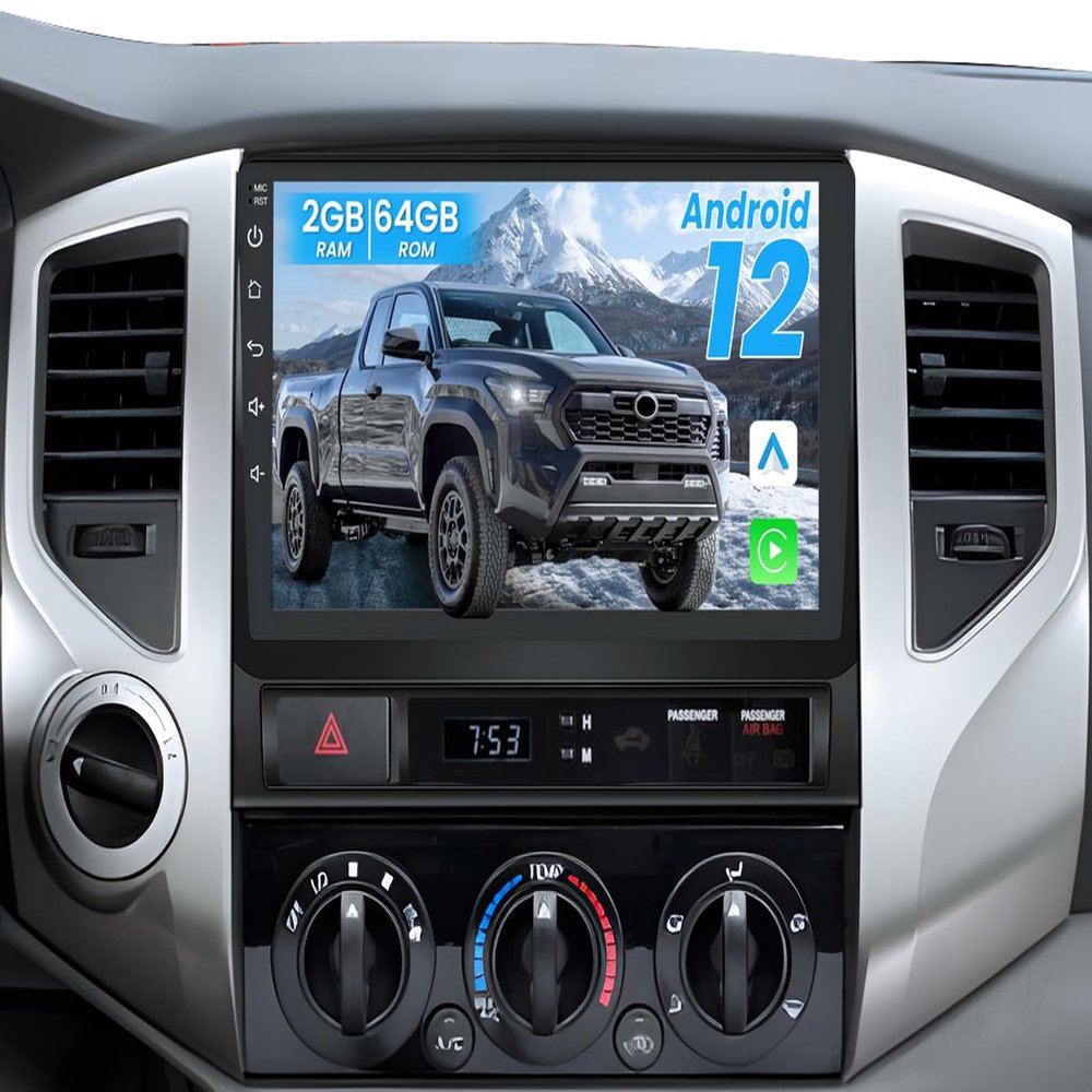 4Core+64GB Car Radio for Toyota Tacoma 2005-2015: Upgrade Stereo Replacement 9" 1280 * 800 HD Touchscreen with Carplay Android Auto - 5GWiFi GPS FM Bluetooth Backup Camera SWC